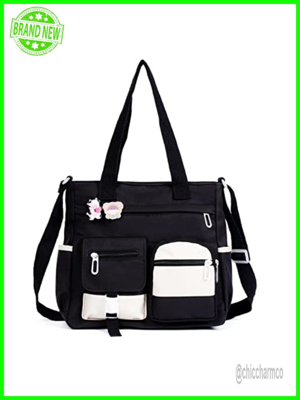 Kawaii Crossbody Messenger Bag Nylon Large Fits 14" Laptop